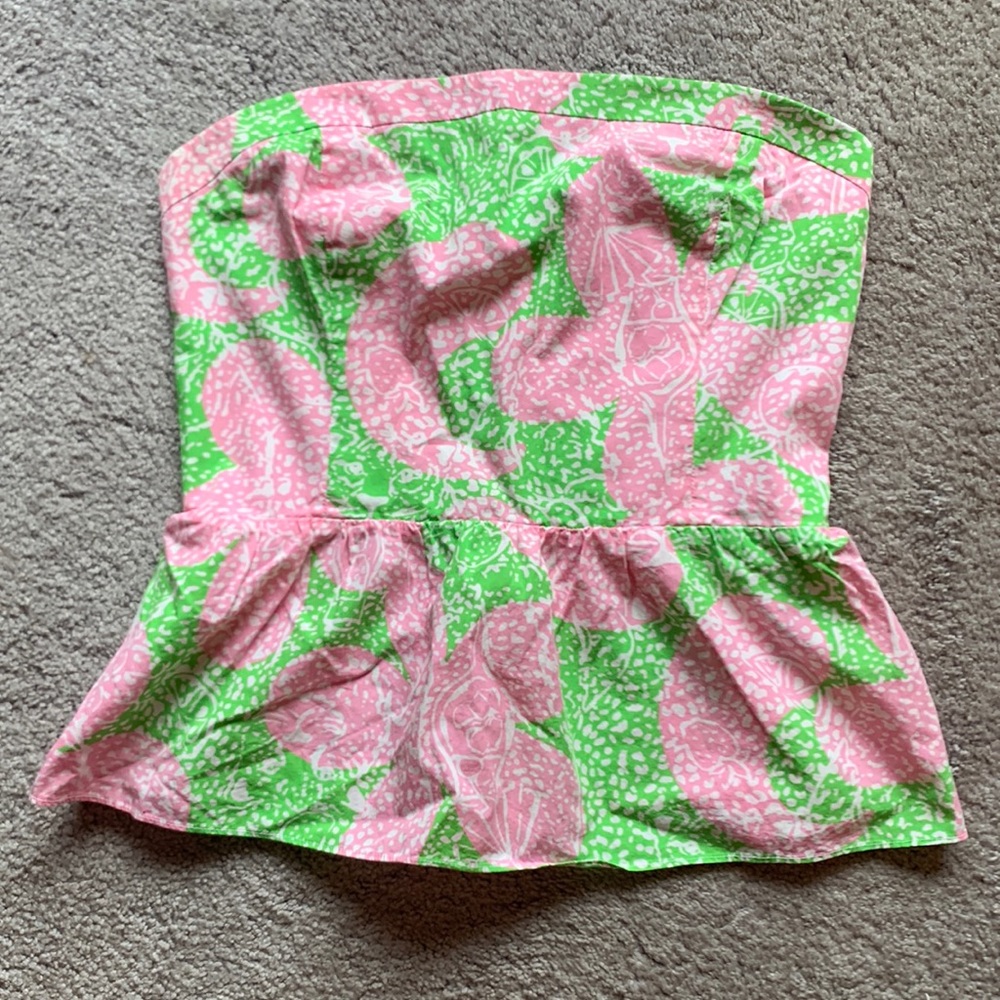 Lilly Pulitzer peplum tube top